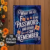 cheap Home Supplies-Spiral Password Notebook - Secure Password Organizer with Lock Design, for Home Office, Internet, Computer, Scrapbooking - Password Keeper Journal with Spiral Binding - Ideal for Passwords, Login