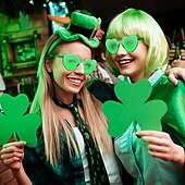 baratos Dia de São Patricio-Conjunto de 10 óculos com trevo de quatro folhas verde-irlandês para o Dia de São Patrício - acessórios de festa e fantasias de trevo da sorte.