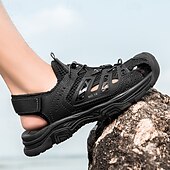 preiswerte Outdoor-Sandalen-Schwarze Herren-Sportsandalen – schnelltrocknend, verstellbar und komfortabel – ideal zum Wandern, für Strand und Sommerabenteuer.