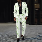cheap Men's Clothing​-St. Patrick 2026 Shamrock Irish Carnival Pants Suits &amp; Blazers Novelty Funny Adults' Men's Saint Patrick's Day Casual Party Easy Carnival Costume Dress Up