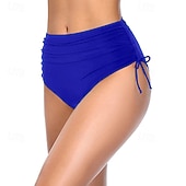 Χαμηλού Κόστους Μπικίνι σλιπ-Γυναικεία Μαγιό 2 κομμάτι Προκλητικό Μαγιό Κορδόνι Διακοπές Ρούχα παραλίας Συμπαγές Χρώμα Αμάνικο Μαγιό