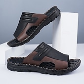 お買い得  メンズ・スリッパ＆フィットフロップ-メンズブラウンアウトドアサンダル - 快適で耐久性があり、調節可能なストラップ付き。ハイキング、トレッキング、カジュアルなアウトドアウェアに最適です。