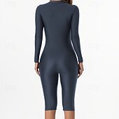 preiswerte One Pieces Rash Guards-Damen Anti UV Shirt Badeanzug Einteilige Patchwork Reißverschluss UV Schutz Hohe Elastizität Langarm Bademode Surfen Tauchen Schnorcheln Sommer