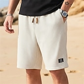 economico Pantaloncini casual-Per uomo Pantaloncini Waffle Pantaloncini Estivi Shorts da Spiaggia Pantaloncini casual Pantaloncini strutturati Coulisse Elastico in vita Tinta unica Comodità Lunghezza al ginocchio Quotidiano