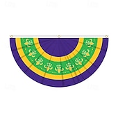 tanie Garden Flags, Banner-Brazil Carnival Flag, Mardi Gras Half Flag, Carnival Party Decorations, Festive Atmosphere, Colorful Festival Flag for Home, Parade, and Outdoor Event Decor