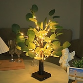 cheap Decorative Lights-Eucalyptus tree simulation tree LED tree light decoration light 50cm/19.69Inch AAA battery USB dual-use indoor spring and summer bedroom living room desktop decoration light atmosphere light