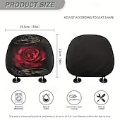 cheap Slipcovers-2pcs Cute Flower Love Heart Print Headrest Covers, Valentine's Day Heart-Eyed Girl Car Headrest Protector, Interior Decor, No Filling, Easy to Install and Wash, Suitable for Long-Distance Travel Naps