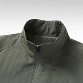 economico Giubbotti Casual-Per uomo Giacca Leggera Giacca Casual Casuale Quotidiano Sport Tasca Primavera Autunno Semplice Streetwear Elegante Collo alla coreana Regolare Nero Blu marino Cachi Verde militare Grigio scuro Giacca