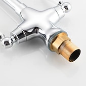 preiswerte Waschbeckenarmaturen-Waschbeckenarmatur - Klassisch Antikes Messing Mittelset Zwei Griffe Ein LochBath Taps
