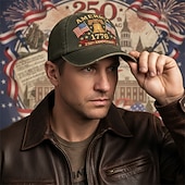 Недорогие Патриотические 250 шляпы-Муж. Шляпа к 250-летию США Бейсболка Шляпа от солнца Шляпа дальнобойщика Белый Темно синий Полиэстер С принтом Мода На каждый день Патриот Повседневные Для улицы Буквы Американский флаг