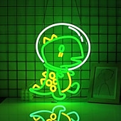 levne Dekorativní světla-dinosaurus ještěrka kreslený led neonový nápis stmívatelný USB napájení pro nástěnnou dekoraci do interiéru ložnice obývací pokoj jídelna herní osvětlení chlapeckého pokoje mužská jeskyně skvělý dárek
