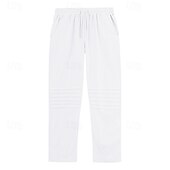cheap Holiday-Men's Linen Pants Trousers Summer Pants Baggy Pants Beach Pants Drawstring Elastic Waist Solid Color Comfort Breathable Daily Outdoor Beach Vacation Fashion Light Khaki Black Inelastic