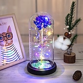 ieftine Lumini decorative-Lampa de noapte LED decorativă cu trandafiri de Ziua Mamei 21.5 * 11.5CM cadou pentru iubită soție și mamă cutie pentru baterii AAA ornament de atmosferă în dormitorul interior