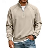 economico Felpe di base-Per uomo Maglia Felpa con cappuccio Felpa con zip corta Rosso bordeaux Nero Verde chiaro Verde militare Blu marino Colletto Mao Semplice Patchwork Casuale Quotidiano Sport &amp; Outdoor Streetwear Cool