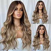 tanie Peruki koronkowe przednie z ludzkich włosów-Włosy naturalne remy Zamknięcie 5x5 Zamknięcie 4x13 Peruka Przedziałek na środku Włosy brazylijskie Falowana Blond Wielokolorowy Peruka 150% 180% Gęstość włosów Z Baby Hair Włosy ombre Baleja