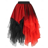 Χαμηλού Κόστους Κάτω-Φανταστική φορεσιά Φούστα από τούλι Ρετρό / Βίντατζ Δεκαετία '80 Πολυεπίπεδο High Low Φουσκωμένος Ενηλίκων Γυναικεία Απόκριες Πάρτι Επίδοση Χορός Μπαλέτο Ντύνομαι