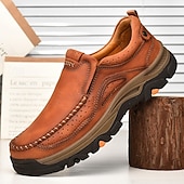 ieftine Pantofi casual slip-on-Teniși bărbătești maro din piele întoarsă și piele ecologică, cu design respirabil – încălțăminte sport și rezistentă, perfectă pentru activități în aer liber, alergare și ținute casual