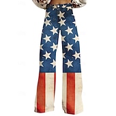  A 250-a aniversare a SUA Retro / vintage Anii 1970 Pantaloni Pantaloni cu picioare largi Hippie Disc Talie Înaltă Costume de fancy Pentru femei Mascaradă 4 iulie Petrecere Ziua Independenței Adulți
