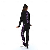 ieftine Pantaloni și colanți pentru patinaj artistic-pantaloni de patinaj artistic pentru femei, fete, pantaloni de patinaj roz, violet, elastici, pentru antrenament, competiție, îmbrăcăminte de patinaj termică și caldă, patinaj artistic