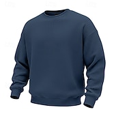 abordables Sudaderas Básicas_-Hombre Sudadera Sudadera con estampado de gofres Sudadera Con Capucha Blanco Cuello Barco Plano Con Texturas Casual Diario Deporte Ropa de calle Fresco Ropa deportiva Primavera &amp; Otoño Ropa Sudaderas