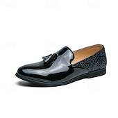 baratos Sapatos masculinos-Sapatilhas Slip-On Douradas com Glitter de Mardi Gras Masculinas – Sapatos Formais Brilhantes para Ocasiões Especiais Festas e Celebrações de Carnaval