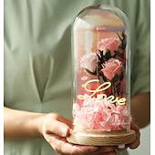 olcso Dekoratív fények-Üveg Rózsa Örökre Örök Kristály Virág Felkeltett Rózsák Üveg Dóm alatt Ajándékok Nőknek Anyának Nagymamának Feleségnek Nővérének