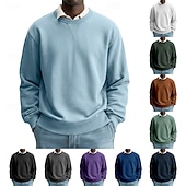 voordelige Basis Sweatshirts-Voor heren Sweatshirt Stoppen Wit Strakke ronde hals Opstaande boord Effen Casual Dagelijks Sport &amp; Outdoor Streetwear Sportkleding Basic Herfst Winter Kleding Hoodies Sweatshirts Lange mouw