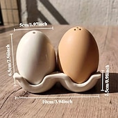 Недорогие Кухонная утварь и гаджеты-2 керамических кувшина в форме яйца для соли &amp;Уникальные контейнеры для приправ, кухонные держатели для специй, идеально подходящие для пикников на открытом воздухе, барбекю, ресторанов и кухонь, с