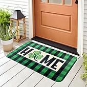billige Dørmatter-Dørmatte til St. Patricks dag, irsk firkløverdesign, gulvmatte til inngangsparti, festlig grønt kløverdørteppe til St. Patricks dag-feiring.
