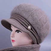 olcso Kalapok-Női Kalap Téli kalapok Szélbiztos Meleg Napi Szabadtéri Utca Kötött Tiszta szín