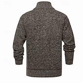 billige cardigangenser for menn-Herre Genser Cardigan Genser Glidelås genser Riflet Strikke Vanlige topper Strikket Helfarge Høyhalset Nøytral Mote Avslappet Dagligdagstøy Klær Høst Vinter Navyblå M L XL