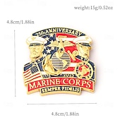  Значок к 250-летию Корпуса морской пехоты и ВМС США Военный эмблемный значок Корпуса морской пехоты и армии Броши из сплава для коллекции ветеранов и ювелирные изделия семиквинтескеннального