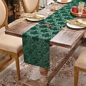 Χαμηλού Κόστους Τραβέρσες (Ράνερ)-Τραπεζομάντιλο ζακάρ για την ημέρα του Αγίου Πατρικίου, χρυσό σχέδιο με φθινοπωρινά φύλλα, πράσινο με χρυσό περίγραμμα, ορθογώνιο τραπεζομάντιλο για το σπίτι &amp;διακόσμηση ξενοδοχείου.