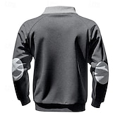 voordelige Basis Sweatshirts-Voor heren Sweatshirt Stoppen Sweatshirt met kwartrits Zwart Wijn Marineblauw Lichtgrijs Donkergrijs Halve rits Kleurenblok Zak Casual Dagelijks Sport &amp; Outdoor Polyester Streetwear Basic Casual