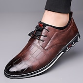 economico Scarpe Casual con Lacci-scarpe casual da uomo con stampa coccodrillo nera, scarpe da sposa formali uniche per lo sposo e i testimoni, perfette per cerimonie e ricevimenti nuziali all'avanguardia