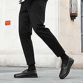 baratos Mocassins casuais-Mocassins masculinos leves e fáceis de calçar, em couro sintético respirável – calçado prático para uso casual, no escritório e no dia a dia.