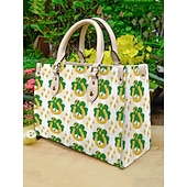  Γυναικεία τσάντα tote με καρό σχέδιο για την ημέρα του Αγίου Πατρικίου σε πράσινο χρώμα και σχέδιο τριφυλλιού – ιδανική για γιορτές και καθημερινή χρήση