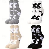 お買い得  イースター-イースターバニーソックス4足、柔らかく通気性のあるニットソックス、オールシーズン快適なソックス、日常着、スポーツ、アウトドア、カジュアル、イースターギフト。