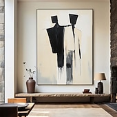 cheap People Paintings-Hand Painted Couple Oil Painting Classic Abstract Wall Art Women And Man Oil Painting Home Decor Body Art Nordic Wall Painting Bedroom Decoration