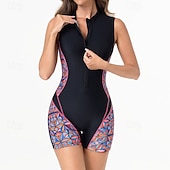 Χαμηλού Κόστους Rash Guards One Pieces-Γυναικεία Προστατευτικά Μαγιό Ολόσωμα κομμάτια Μπόχο Κουμπώσου Πολύ Ελαφρύ (UL) Προστασία UV Ελαστικό Αμάνικο Μαγιό Σέρφινγκ Ψαροντούφεκο Καλοκαίρι