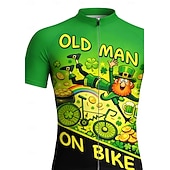  Tricou de ciclism bărbați St. Patrick tricou de downhill costum patru foi de trifoi bere Oktoberfest tricou cu mânecă scurtă tricou cu 3 buzunare la spate rezistent la UV uscare rapidă cu buzunare și