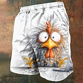 levne Zvířata a ptáci-Pánské Kočka Kachna Kuřata Frizzle Plavecké trenýrky Plavky pánské Surfovací šortky Středně vysoký pas Legrační Venkovní Dovolená Boční kapsy Podšívka ze síťoviny Elastická šňůrka v pase Návrhář