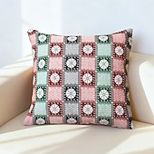 billiga Kasta kuddar, skär och omslag-modern minimalistisk kudde, färgglatt rutigt kuddfodral för sovrum, vardagsrum, soffa, dekorativt örngott, snygg heminredningsdetalj