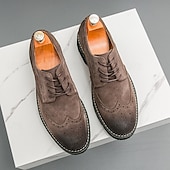 Χαμηλού Κόστους Μπρογκ παπούτσια-Ανδρικά καφέ σουέτ μπρογκ παπούτσια, άνετα και μοντέρνα, ευέλικτα υποδήματα για casual και ημιεπίσημες εκδηλώσεις