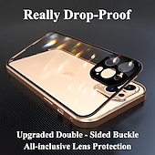 ieftine Carcase iPhone-telefon Maska Pentru iPhone 17 Pro Max 17 Air 16 15 14 Pro Max Plus Caz de adsorbție magnetică Crystal Clear Detașabil Transparent Magnetic armură Sticlă Temperată MetalPistol