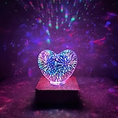 ieftine Lumini decorative-1 buc lampă de noapte cu artificii de dragoste 3D alimentată prin USB 11 * 9cm decorativ pentru dormitor living dining atmosferă pentru capul de pat lumini decorative cadouri