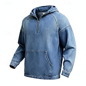 Недорогие мужские базовые толстовки-Муж. Толстовка Толстовка с капюшоном и пуловером Толстовка с капюшоном на молнии Синий Абрикосовый Розовый Военно-зеленный Темно синий Капюшон Полотняное плетение Пэчворк Карман кенгуру