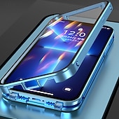 ieftine Carcase iPhone-telefon Maska Pentru iPhone 17 Pro Max 17 Air 16 15 14 Pro Max Plus Caz de adsorbție magnetică Crystal Clear Detașabil Transparent Magnetic armură Sticlă Temperată MetalPistol