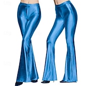 economico Fondi-Anni '80 Hip Pop Pantaloni a zampa d'elefante Costume Abba Pantaloni a zampa Disco Tinta unica Costume Per donna Costume di Carnevale Carnevale Performance Club Parata dell'Orgoglio Adulti Pantaloni