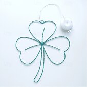 olcso Dekoratív fények-Szent Patrik-napi ír lóhere fű ablaklámpa AAA elemes beltéri erkély hálószoba nappali étkező fali dekoráció lámpa 35cm/13.78inch